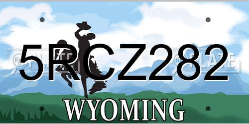5RCZ282 Wyoming License Plate