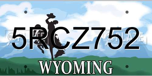 5RCZ752 Wyoming License Plate