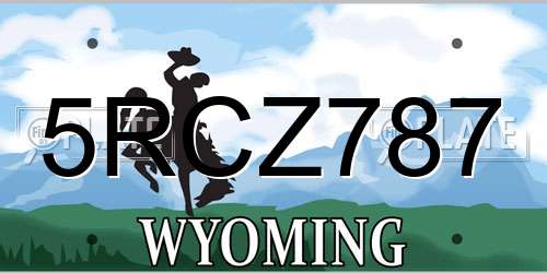 5RCZ787 Wyoming License Plate