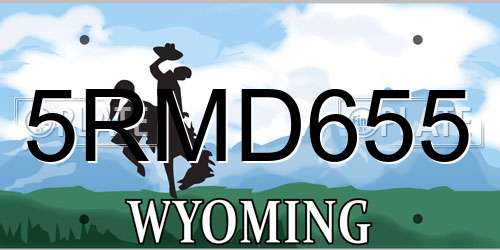 5RMD655 Wyoming License Plate