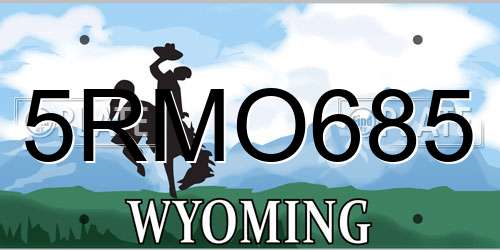 5RMO685 Wyoming License Plate