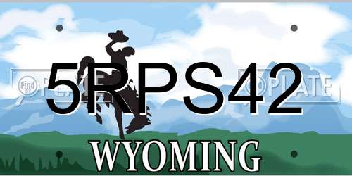 5RPS42 Wyoming License Plate