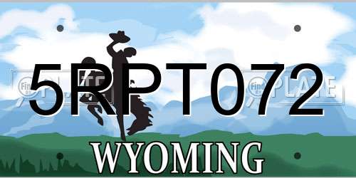 5RPT072 Wyoming License Plate