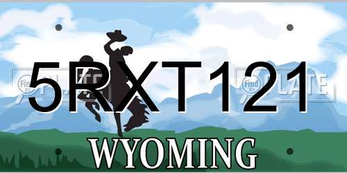 5RXT121 Wyoming License Plate