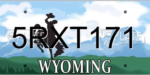 5RXT171 Wyoming License Plate