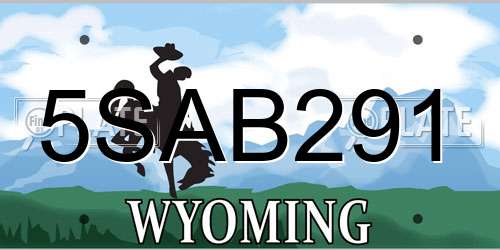 5SAB291 Wyoming License Plate