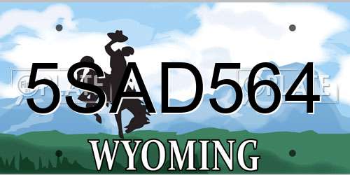 5SAD564 Wyoming License Plate