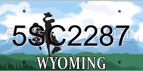 5SC2287 Wyoming License Plate
