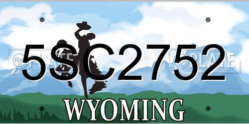 5SC2752 Wyoming License Plate