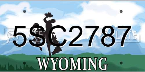 5SC2787 Wyoming License Plate