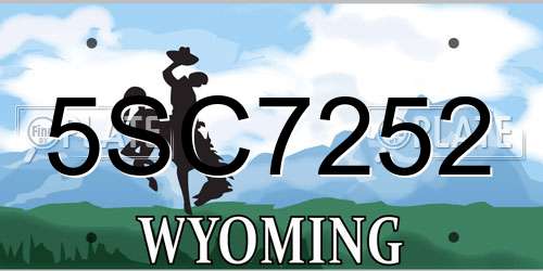 5SC7252 Wyoming License Plate