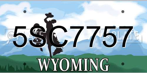 5SC7757 Wyoming License Plate