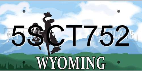 5SCT752 Wyoming License Plate