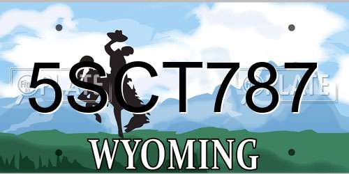 5SCT787 Wyoming License Plate