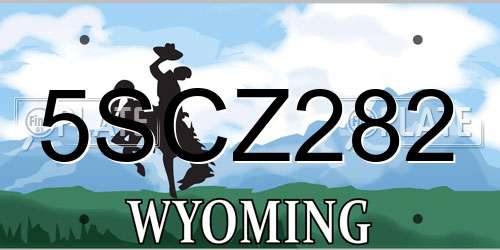 5SCZ282 Wyoming License Plate