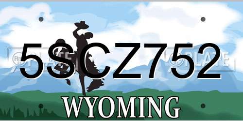 5SCZ752 Wyoming License Plate