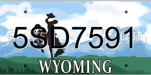 5SD7591 Wyoming License Plate