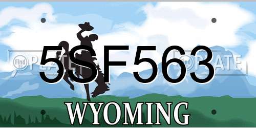 5SF563 Wyoming License Plate