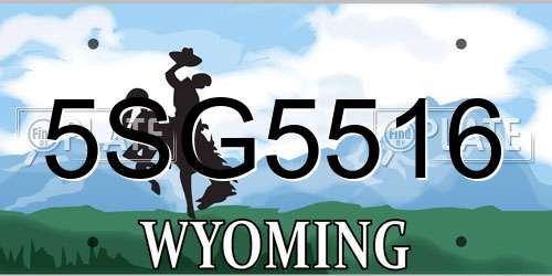 5SG5516 Wyoming License Plate