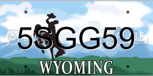 5SGG59 Wyoming License Plate