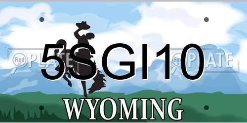 5SGI10 Wyoming License Plate