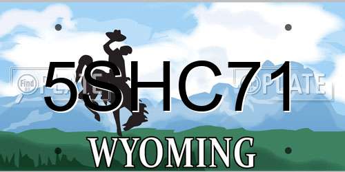 5SHC71 Wyoming License Plate