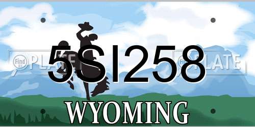 5SI258 Wyoming License Plate