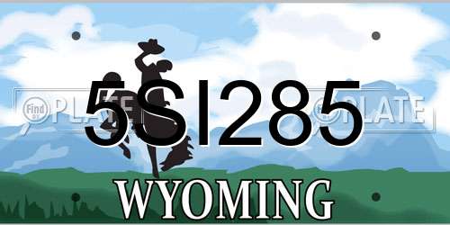 5SI285 Wyoming License Plate