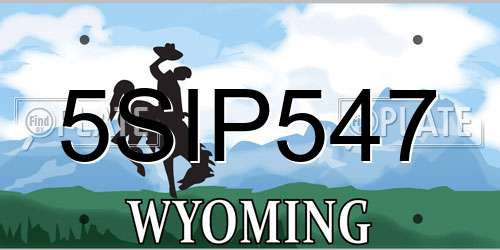 5SIP547 Wyoming License Plate