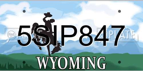 5SIP847 Wyoming License Plate
