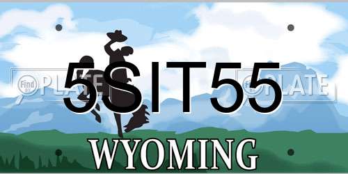 5SIT55 Wyoming License Plate