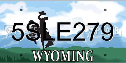 5SLE279 Wyoming License Plate