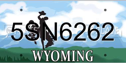 5SN6262 Wyoming License Plate