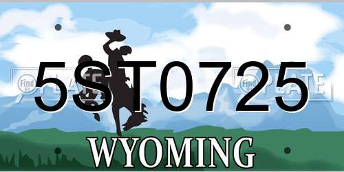 5ST0725 Wyoming License Plate