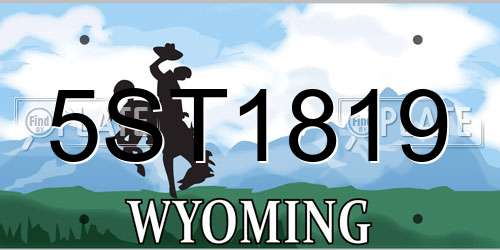 5ST1819 Wyoming License Plate