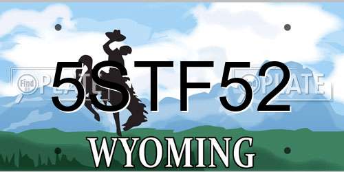 5STF52 Wyoming License Plate