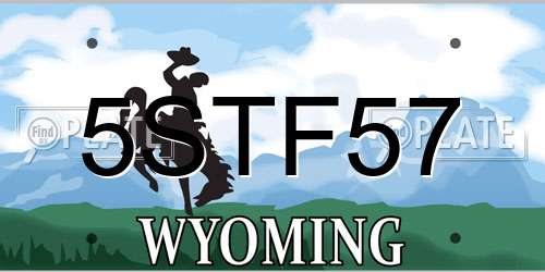 5STF57 Wyoming License Plate