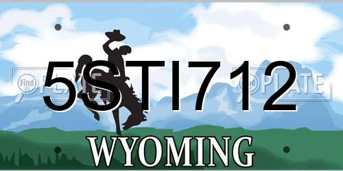 5STI712 Wyoming License Plate