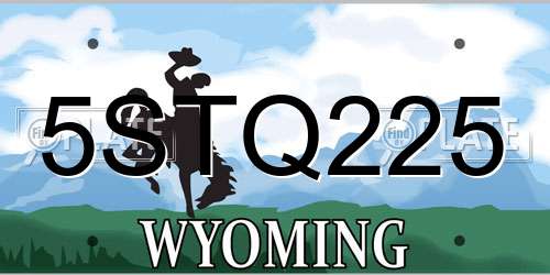 5STQ225 Wyoming License Plate