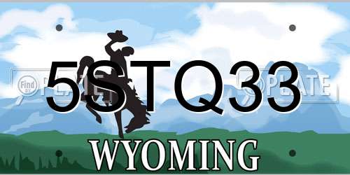 5STQ33 Wyoming License Plate