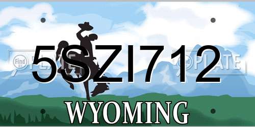 5SZI712 Wyoming License Plate