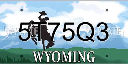 5T75Q3 Wyoming License Plate