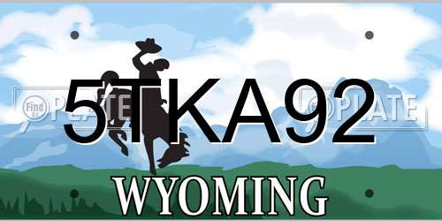 5TKA92 Wyoming License Plate