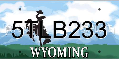 5TLB233 Wyoming License Plate