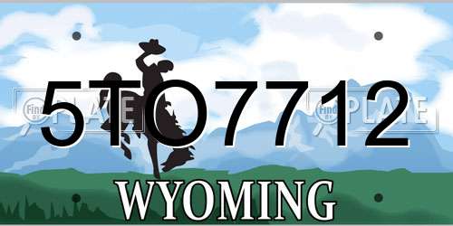 5TO7712 Wyoming License Plate