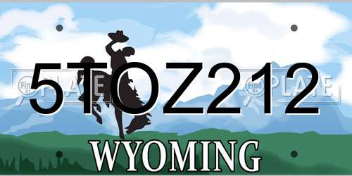 5TOZ212 Wyoming License Plate