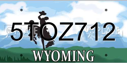 5TOZ712 Wyoming License Plate