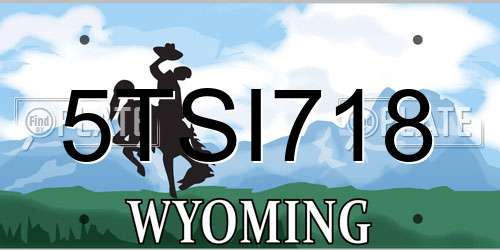 5TSI718 Wyoming License Plate