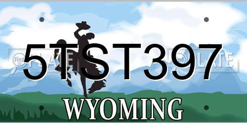 5TST397 Wyoming License Plate