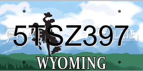5TSZ397 Wyoming License Plate